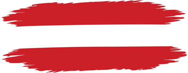 Austria Flag with Brush Strokes Design