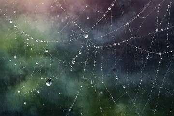 Raindrops on a spiderweb