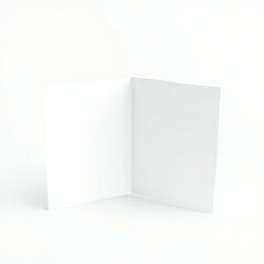 Blank white greeting card mockup open on a clean white background