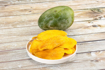 Dry sweet yellow mango snack