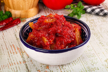 Hungarian Lecho with bell pepper and tomato