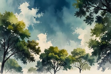 Tree canopy and sky view