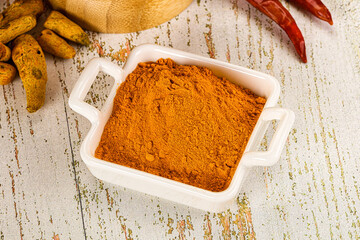 Tumeric curcuma powder for culinary