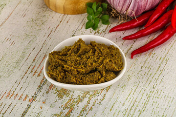 Yellow Thai spicy curry paste