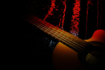 learning hobby, cinematic rays classical guitar, cinematic atmosphere