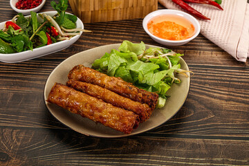 Fried Vietnamese spring roll with special sauce