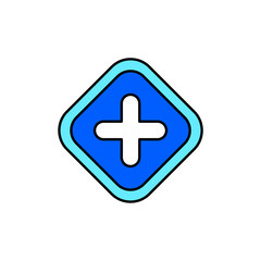 Icon a plus sign, isolated against a clean background.