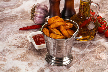 Fried rustic golden Idaho potato