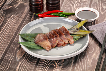 Raw yellowtail fresh fish sashimi