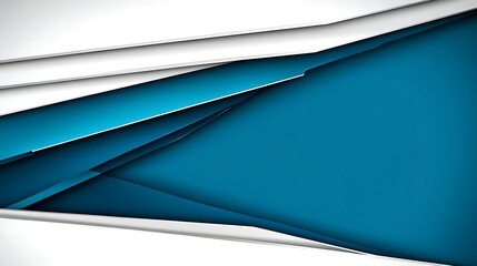 Abstract geometric background with white and teal layers