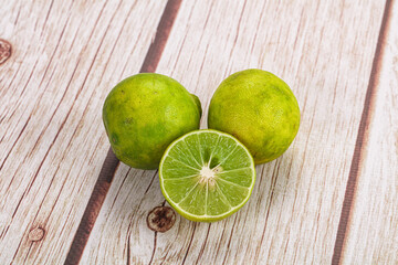Fresh sour green lime fruit