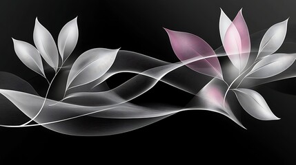 Abstract floral design with flowing lines (2)