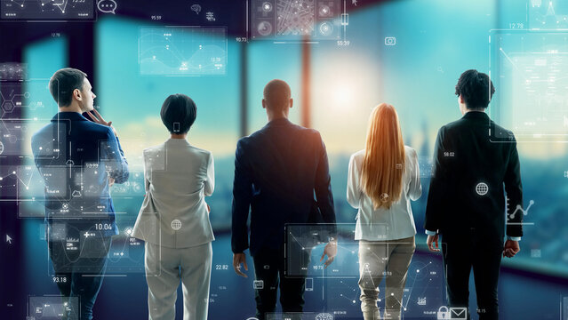 Multinational people and digital data in an office