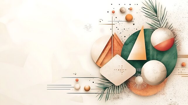 Abstract geometric composition in muted tones