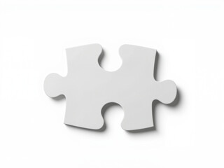 Obraz premium White puzzle piece on a flat surface with soft shadow isolated white background 