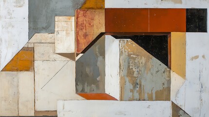 Abstract geometric composition of layered planes