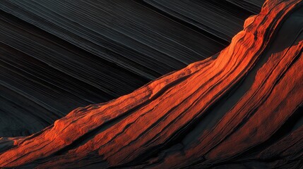 Glowing sedimentary rock layers pulsing with ancient energy, revealing Earth's geological history.