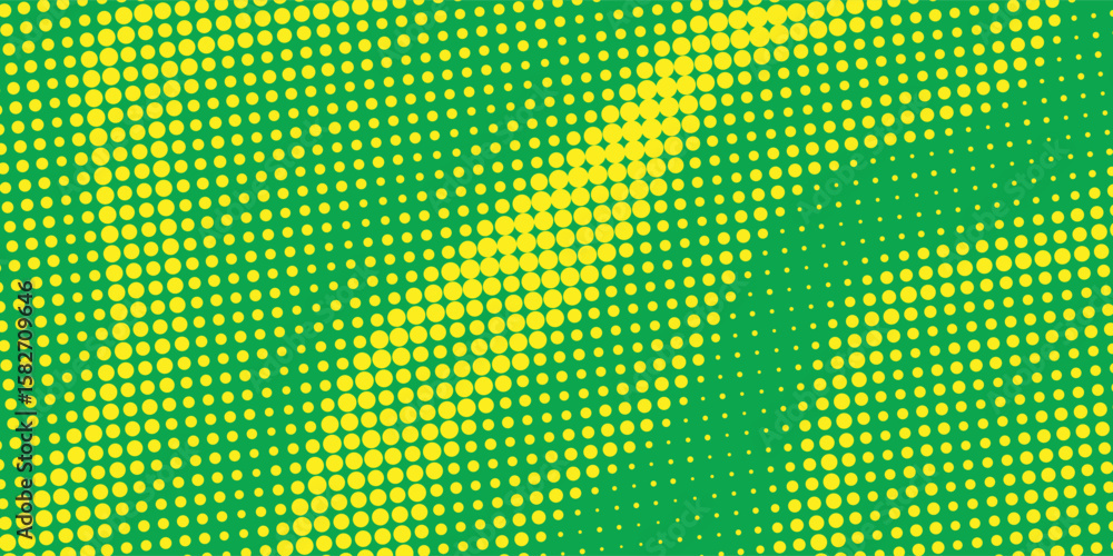 Poster dots halftone yellow green color pattern gradient texture background.