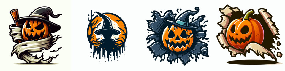 Naklejka premium Halloween Torn cloth. Spooky Clipart Elements Line Art Vector Illustration. Creepy holiday damage fabric fright night costume raw material textile piece.