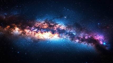 Fototapeta premium Cosmic Galaxy Nebula Starry Sky Design Background - Multicolor Gradient Milky Way Space Texture for Web/Apps/Posters/Wallpaper