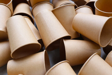Brown paper cups, disposable glass
