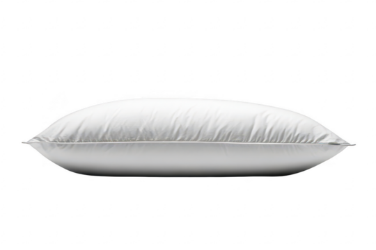 White pillow, side view, smooth texture (1)