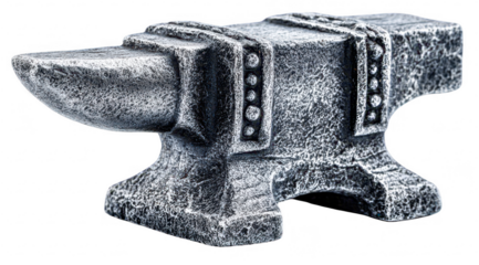 Small, gray metal anvil, detailed