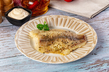 Steamed dietary tilapia fish fillet