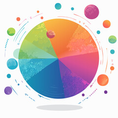 Vibrant Background, gradient of Textured circles and balls