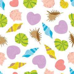 cartoon seashell seamless pattern