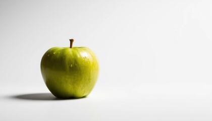 Green apple on a white background, perfect for healthy eating concepts