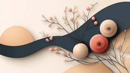 Abstract floral design with pastel colors (1)