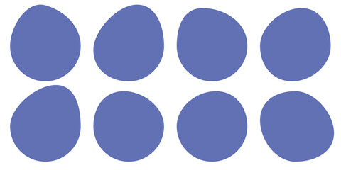 Random blob circles silhouette icon set. An arrangement of black organic shapes. Isolated on a white background.