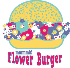 Flower Burger A Colorful and Floral Food Delight