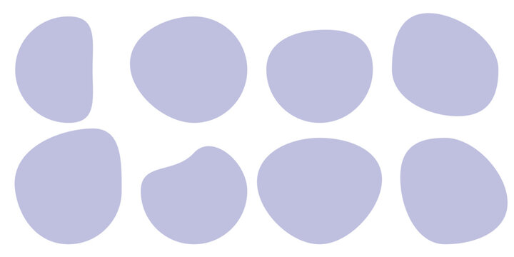 Random blob circles silhouette icon set. An arrangement of black organic shapes. Isolated on a white background.