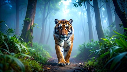 Majestic Bengal Tiger in Mist