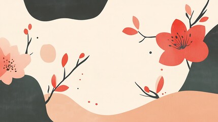 Abstract floral design with soft colors