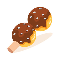A fancy 2d style icon of chocolate dango