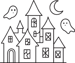 ChatGPT said:
Minimalist Halloween vector designs in black line art on white background, featuring ghosts, pumpkins, witches, skulls, ravens, spiders, haunted houses, gravestones, and cauldrons