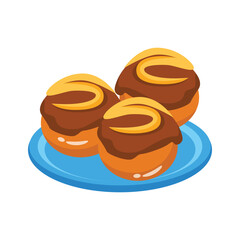A tasty 2d style icon of chocolate balls set