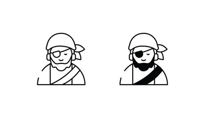 Pirate Avatar icon design with white background stock illustration