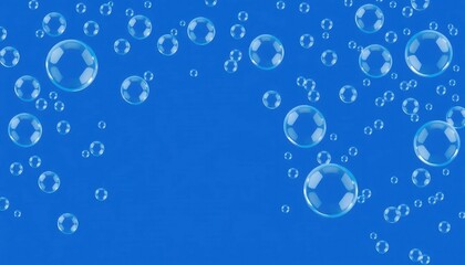 Floating Bubbles on a Blue Background, Transparent Bubbles Graphic