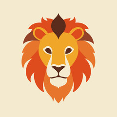 Obraz premium Colorful Flat Design Lion Head Portrait