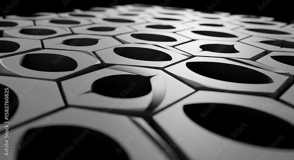 Fototapete a close up of a gray scale honeycomb pattern with oval shaped holes in each individual honeycomb cel