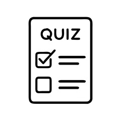 Quiz sheet with checkmark and empty options on transparent background  