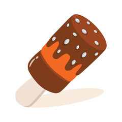 A fun 2d style icon of chocolate lolly pop