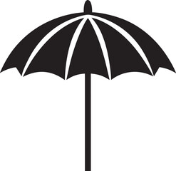 Obraz premium Black beach umbrella silhouette vector icon