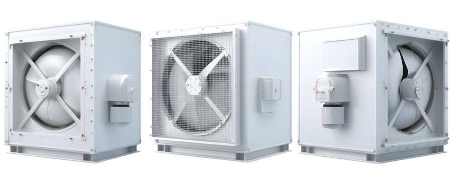 Isolated Clean High-Resolution mine ventilation fan unit wit transparent background, digital artwork, ideal for video overlays and print projects, branding, content creation