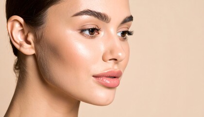 Fototapeta premium Clean face minimal makeup