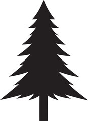 Fototapeta premium Black pine tree silhouette vector icon